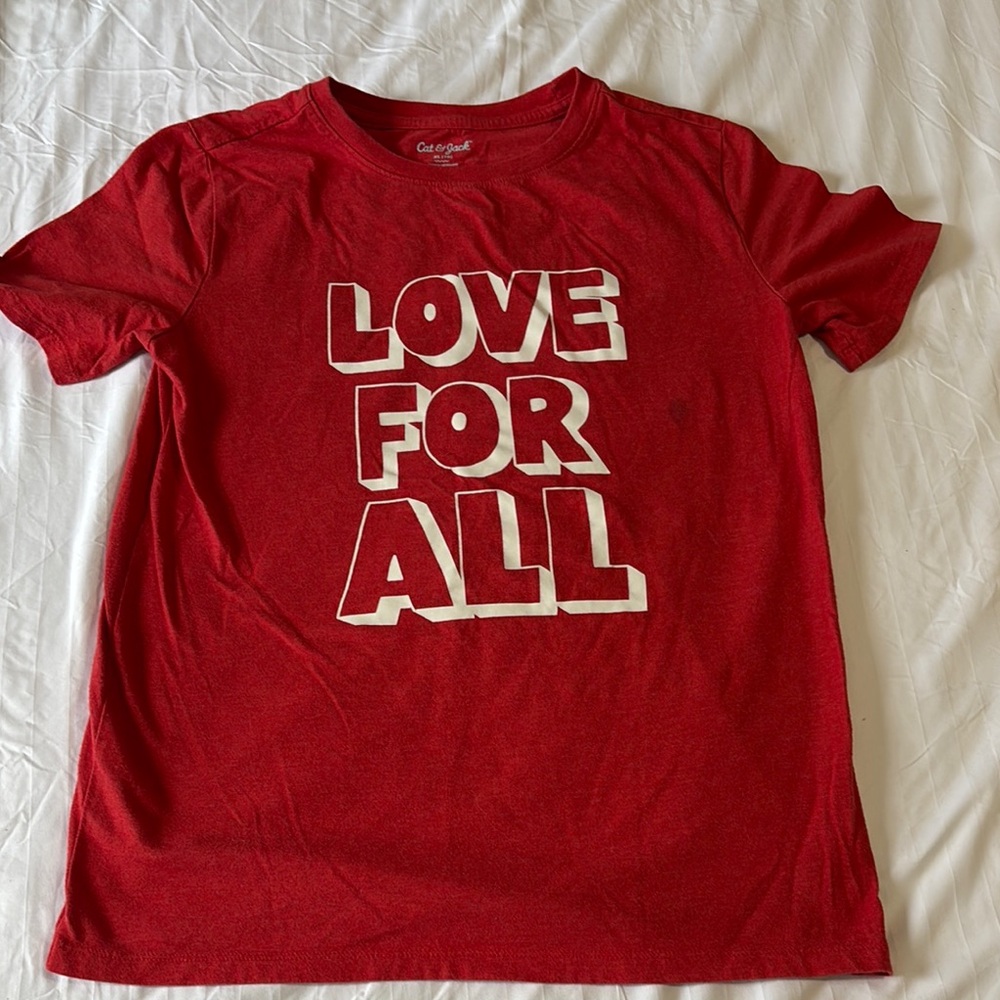 Cat & Jack Red Kids T-Shirt - Love For All